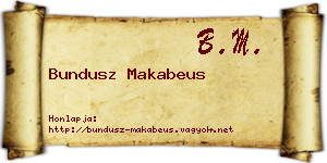 Bundusz Makabeus névjegykártya
